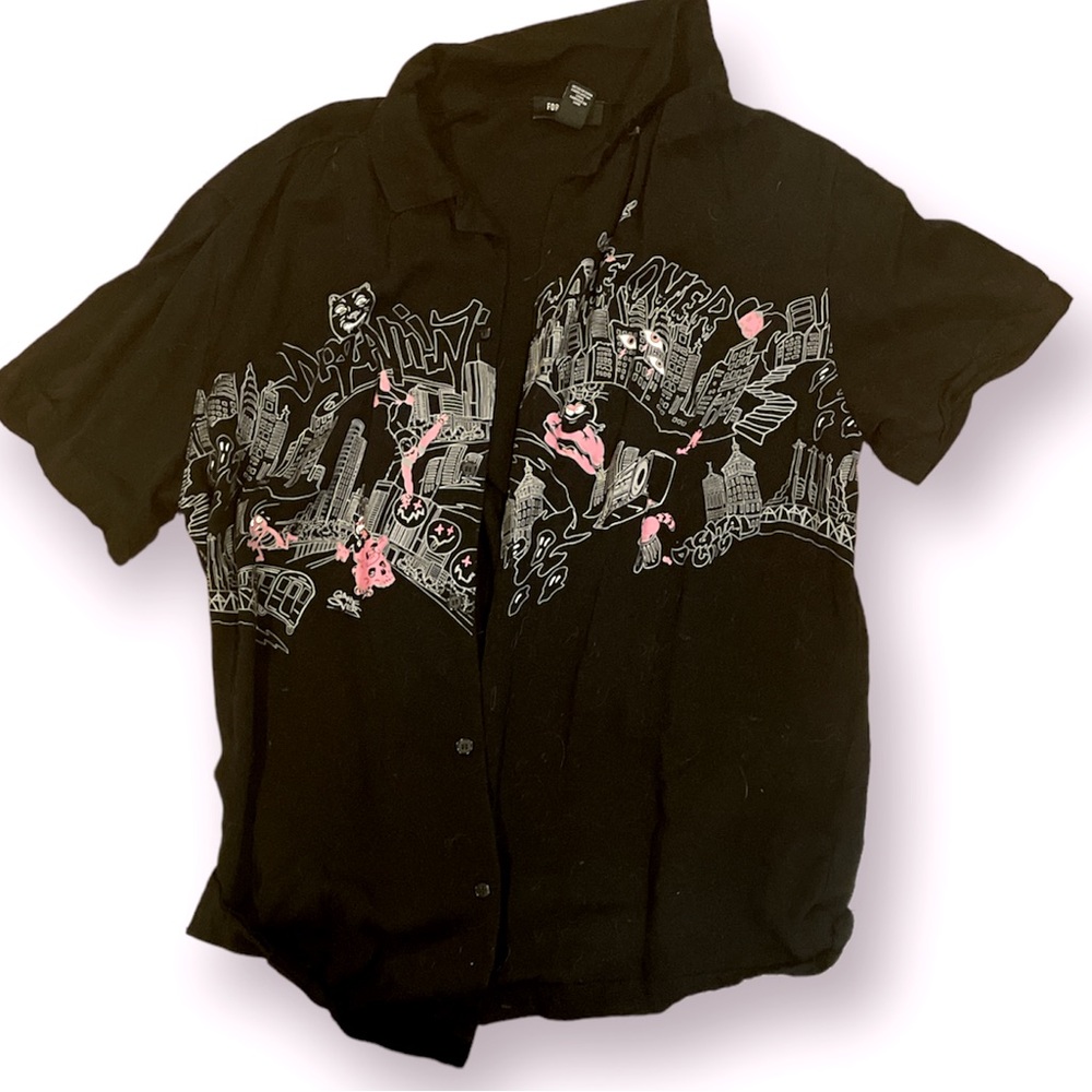 Emo goth skater summer stoner polo shirt